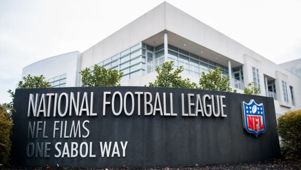 NFL Films building and entrance sign in Mount Laurel, New Jersey